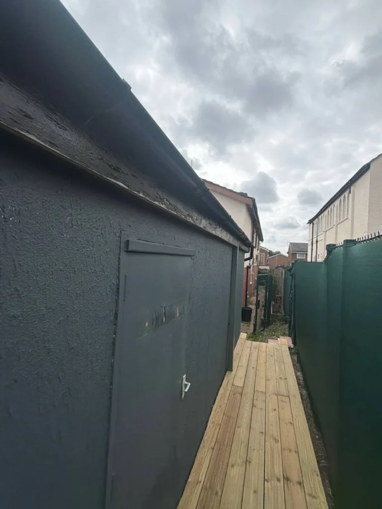 Guttering along the building.